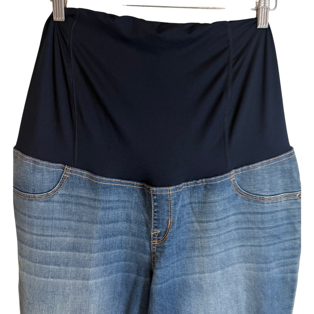 Isabel Maternity Ingrid & Isabel Bootcut Jeans 16 Crossover Panel Stretch New - Picture 3 of 12